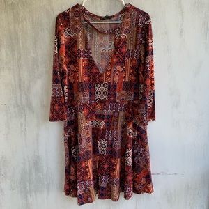 Plus size printed dress